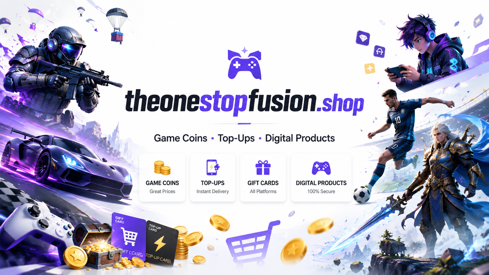 The One Stop Fusion game coins, top-ups, gift cards and digital gaming products